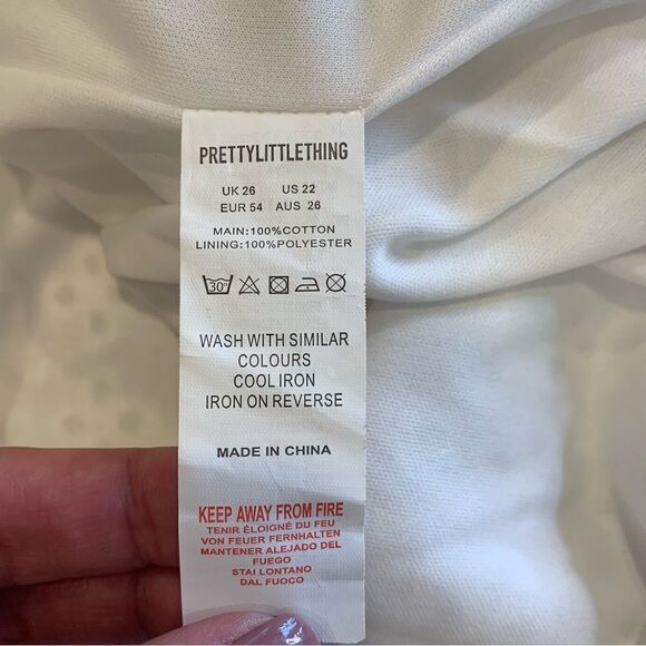 Prettylittlething Plus White Broderie Anglaise Corset MIDI Dress Size 22 - Picture 10 of 12